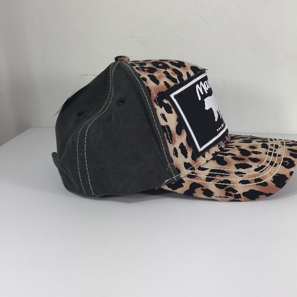 << Mama Bear Leopard and Black Baseball Hat >> - Picture 4 of 6